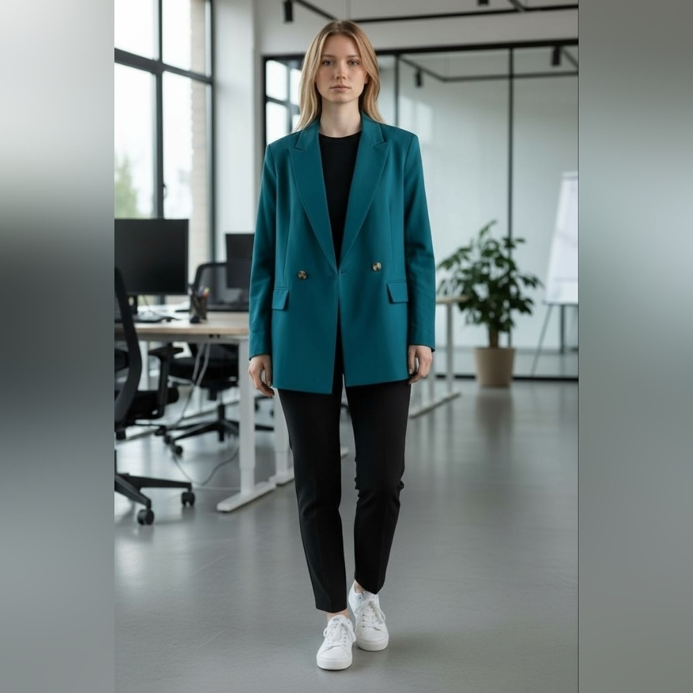 Soaked In Luxury Coats Office Loose Blazers Lady Two Buttons Womens Small